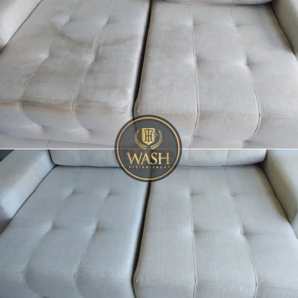 Resultado da higienização: sofá revitalizado e livre de sujeiras.